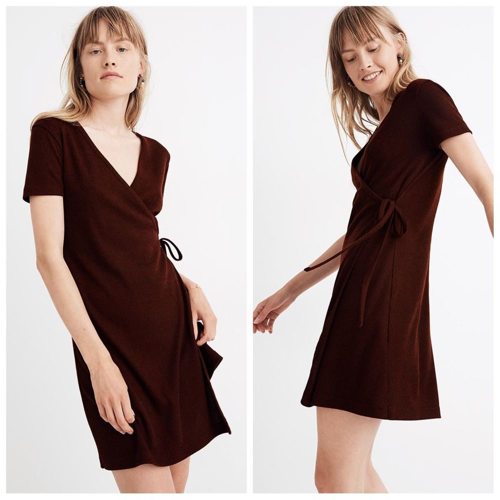 Madewell Ribbed Knit Wrap Dress Size Medium